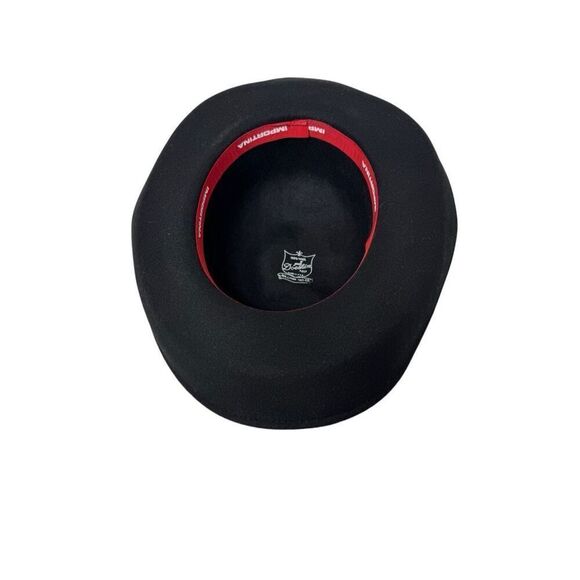 Vintage Bollman Hat Co. black doeskin felt wide brim wool hat with gathered ribb - Picture 6 of 13